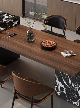 岩板岛台一体家用小户型FKV中岛伸桌缩多功意能式餐轻奢高端厂家