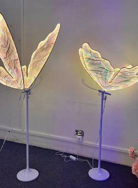 新款彩蝴蝶路DVE引灯婚庆具背景台挂饰发光件摆迎宾区舞道台装炫