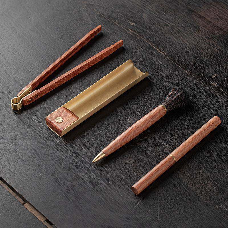 则四件家套六君子装dat1112套茶道配件用高档茶艺摆件茶勺茶茶夹