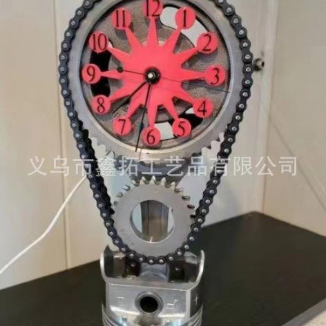 新款台欧美座钟个性意装饰钟复齿轮钟创链古时钟工艺品摆件条齿轮
