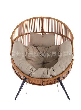 室外阳露天躺椅创意人躺窝落SSL地篮吊人黄色扁藤拆装藤编家具台