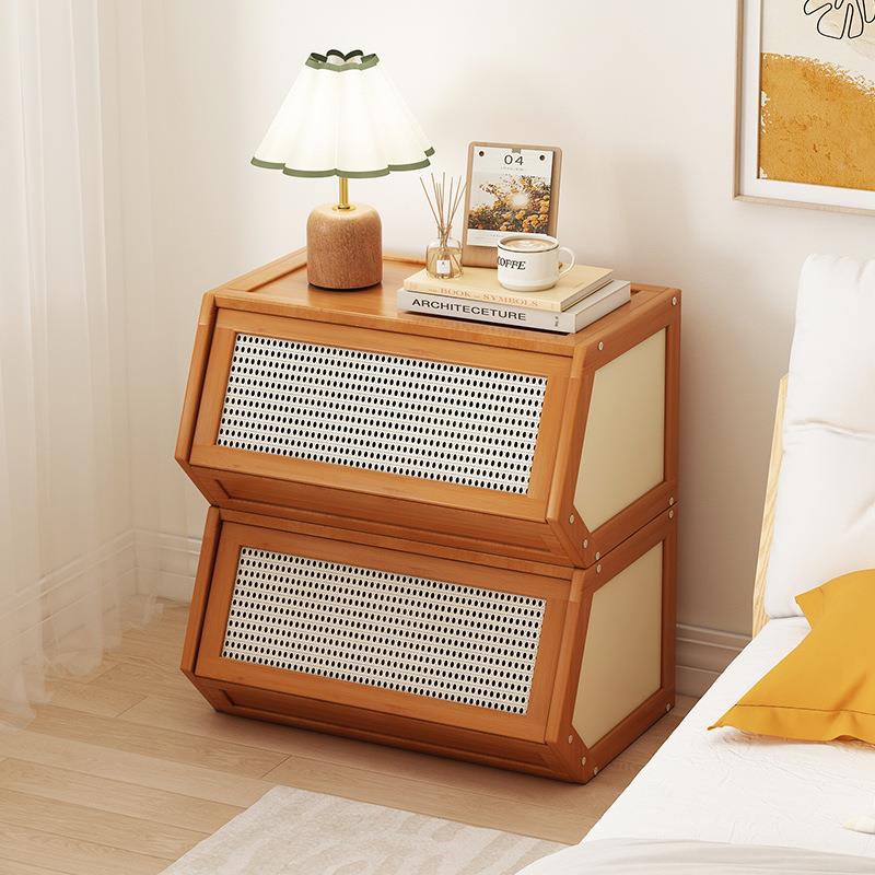 床头柜小型奶油床风置物架卧1010室边侧意边柜非实木创收纳柜新20
