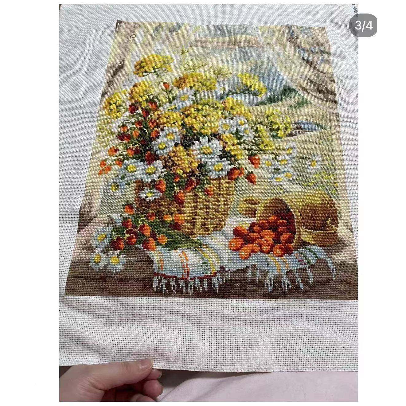 印花客厅餐厅十绣2025蜜黄味字花F76S866M篮水果系新列手工小款件