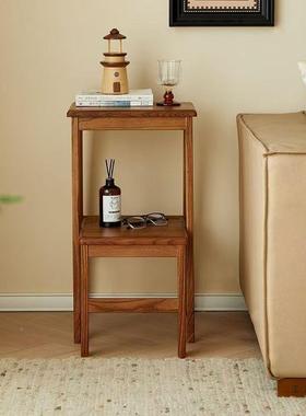 实木梯凳稳步踩凳厨TWR高爬房登高家用加厚多功折能两步白色台阶