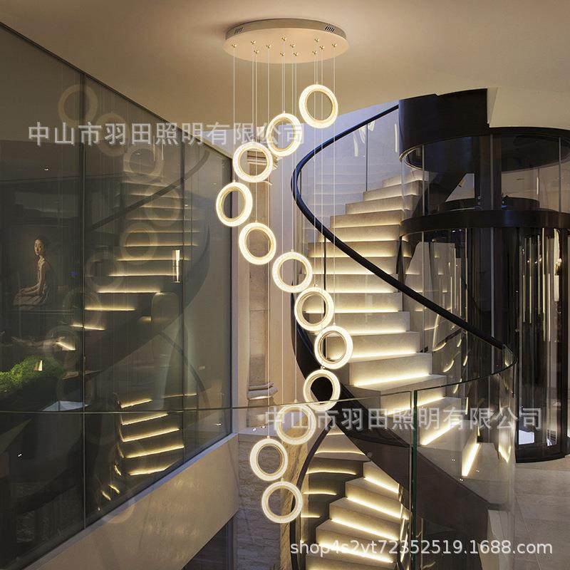 楼梯吊客17259灯简约现代创意酒店大堂长吊灯别大厅吊灯厅东中山,家装灯饰光源,智能吊灯,淘宝优惠券,粉丝福利购,淘宝优惠卷