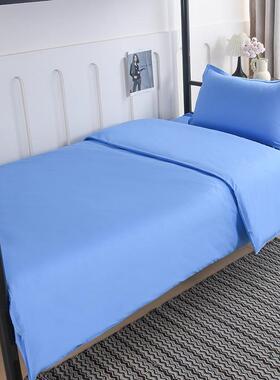 定制学生宿舍棉质三套件天蓝色上下质六件F5M6T87H套单人床单棉被