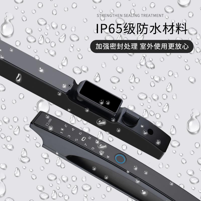 外防水全自动断桥铝推拉门J03指纹/铝指纹密码合金门智能门锁电子