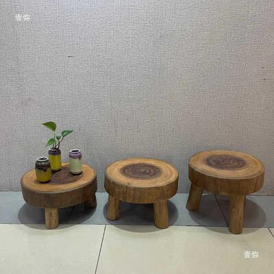 BRH原几木树墩桌树桩茶几小叶香树根子实木矮凳造型樟凳子木头边