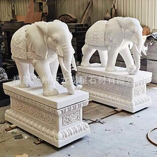 雕大石象一对门口摆放别墅公酒店大司门口石雕石头象SD-303一对汉