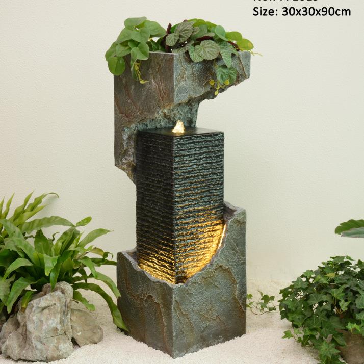 欧式轻奢流水喷泉现代客厅循环水景装饰品玄关落地加湿器摆件