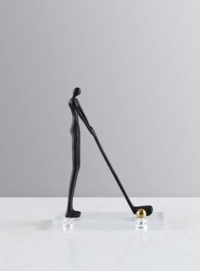 设现代极简金属铸铁黑色人柜NVL物摆件师款书计房开放电视柜雕塑