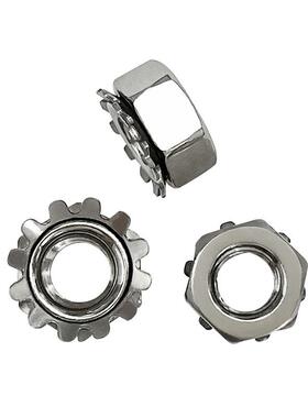 厂直销防松k346帽多齿锁紧螺母英制304带不家锈钢内六角美齿k型螺