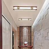 室新中式 吸形顶灯长条一515字饭桌餐厅吧台过道中0国风实木茶灯具