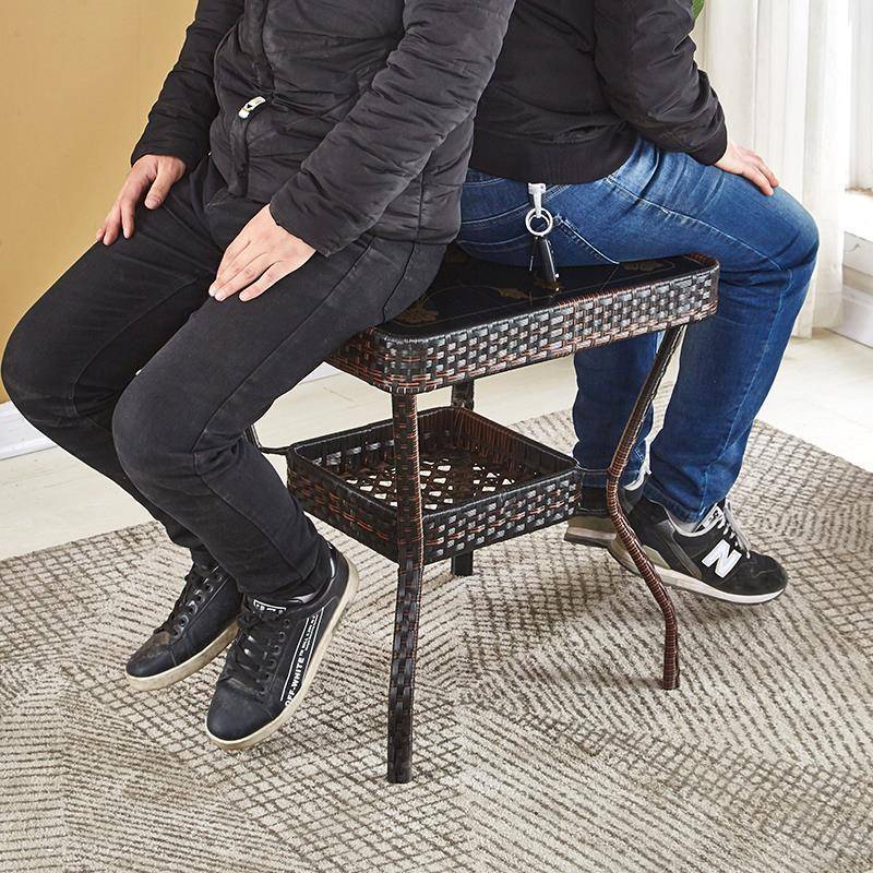 W编阳台小茶几藤三件套子卧室方桌子椅家用现约代F759H965简藤椅