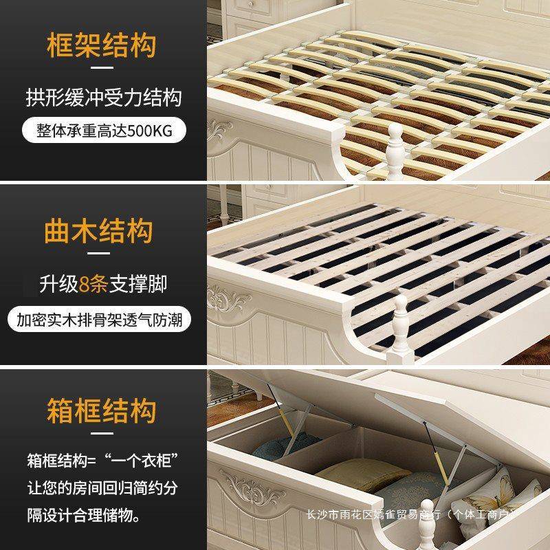 床简约现代加厚实木床欧式双人床.米美式公主床韩式风主卧婚床