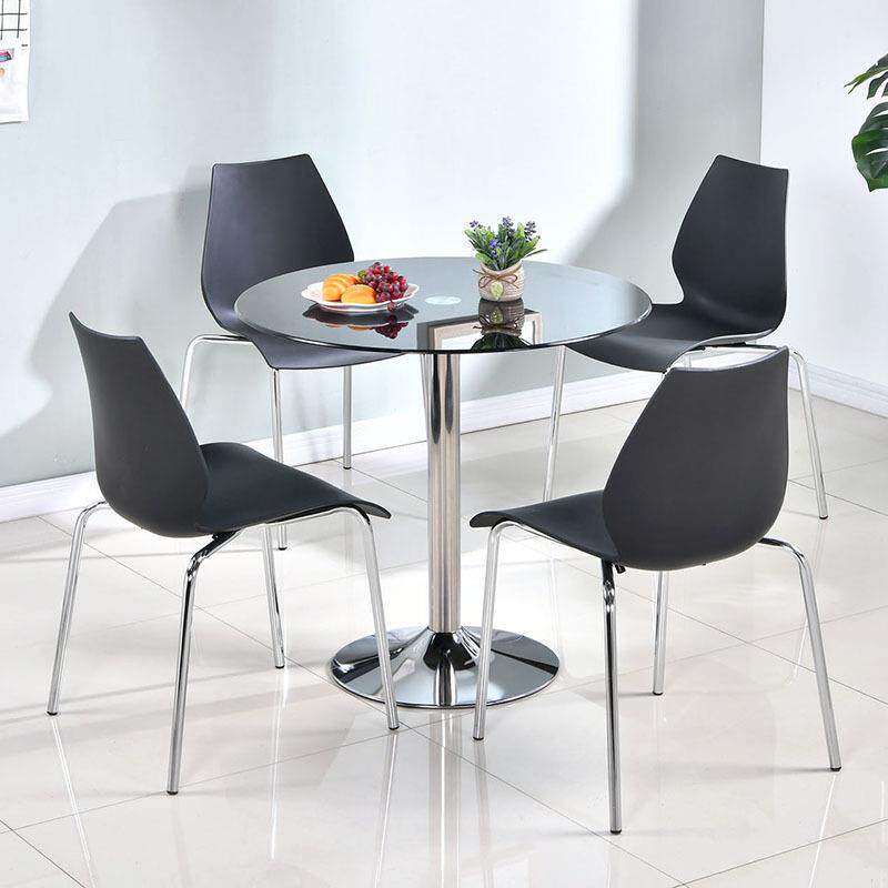 玻璃桌子圆钢化家用小户型阳台桌子玻璃餐桌简约洽谈桌玻璃小圆桌