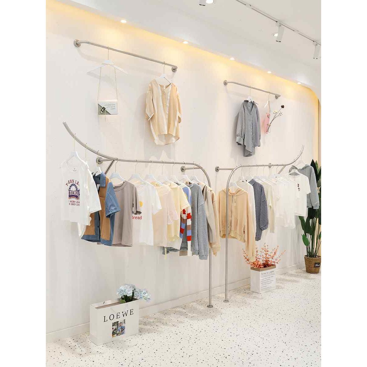 【折扣】服装店展示架壁挂式创意上墙挂衣架女装店装修货架简约衣