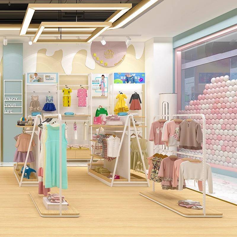装童店展示组架落地式儿童货服装店装修效果图设计合177母婴店衣