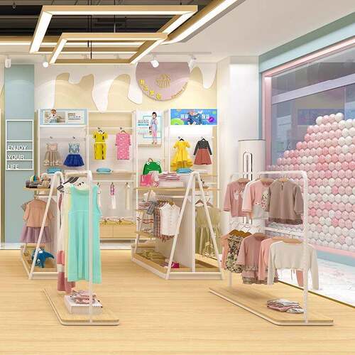 装童店展示组架落地式儿童货服装店装修效果图设计合177母婴店衣