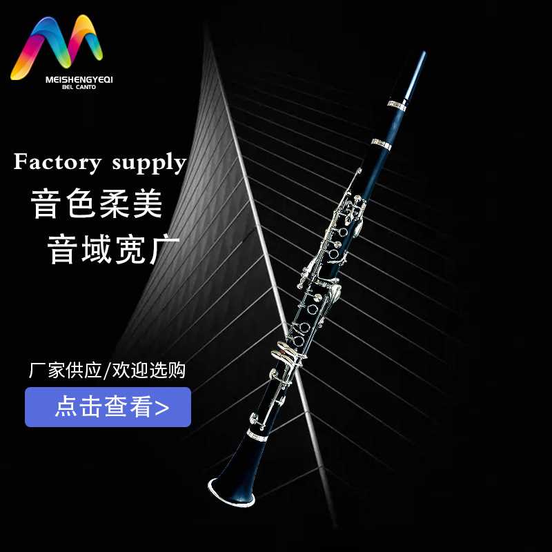 乐器单簧管 A调胶木树脂吹奏乐器 初学者A胶调单簧管乐器