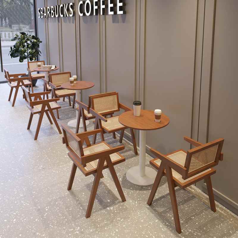 【折扣】阳台餐桌椅组合网红书吧奶茶甜品汉堡店成套餐桌椅咖啡店