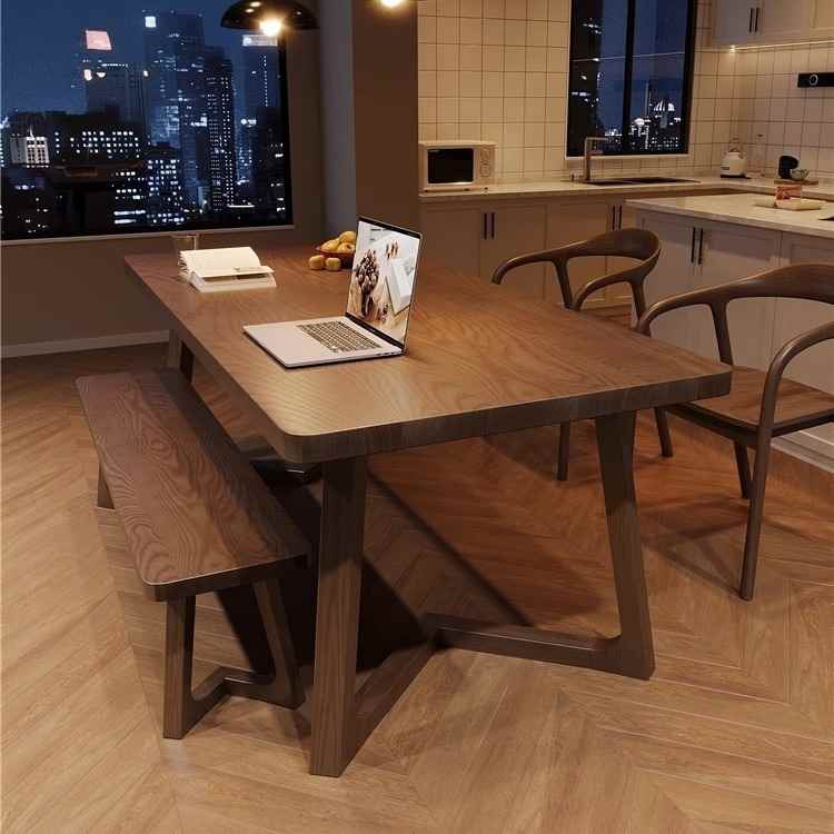 【折扣】现代简约实木餐桌家用日式饭桌实木桌子长条方形实木餐桌
