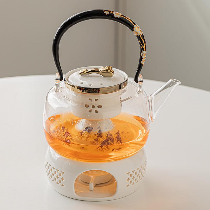 围炉煮茶玻璃煮茶壶泡茶家用煮茶炉单壶罐罐茶提梁烧水壶烛台保温