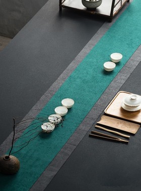 速发棉水茶桌布艺茶席 中式禅意防麻竹桌旗 日式布茶旗干泡茶巾垫