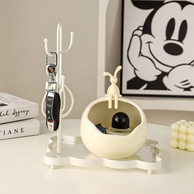 速发小兔子收纳摆件入户玄关客厅桌面储物家居装饰品创意家装好物