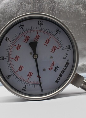 专业生产YNBF100150一体焊接不锈钢压力表160mpa油压水压气压