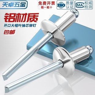 大扁头汽车拉铆钉 国标铝制 大帽抽芯铆钉 圆头开口型E 大头拉钉