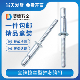 铁拉丝铆钉圆e头沉头内锁外锁全铁抽芯铆钉口杯型拉钉柳钉