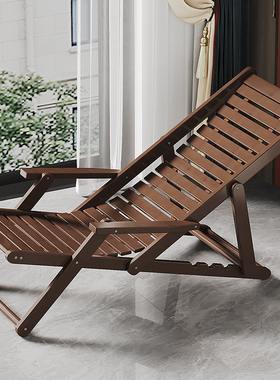 速发躺椅折叠公休办午室结实全竹加固加粗便携休摇椅摇闲家用逍遥