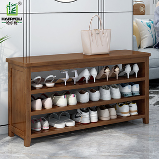 速发式鞋凳家用门口鞋凳换鞋柜入户进门可坐实木坐凳一体鞋架穿鞋