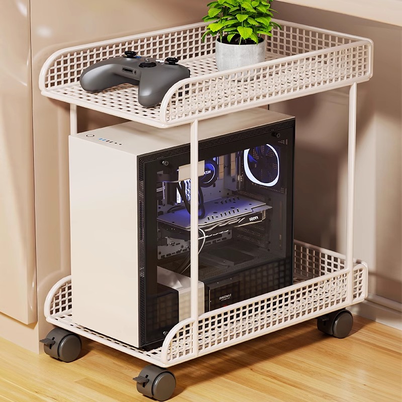 速发电脑主机箱托架支架可移动机箱物座家用带滑轮置底架办公托室