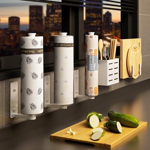 速发#一次性抹布架纸卷挂钩收纳厨房立式架子懒人擦脚布洗碗巾放