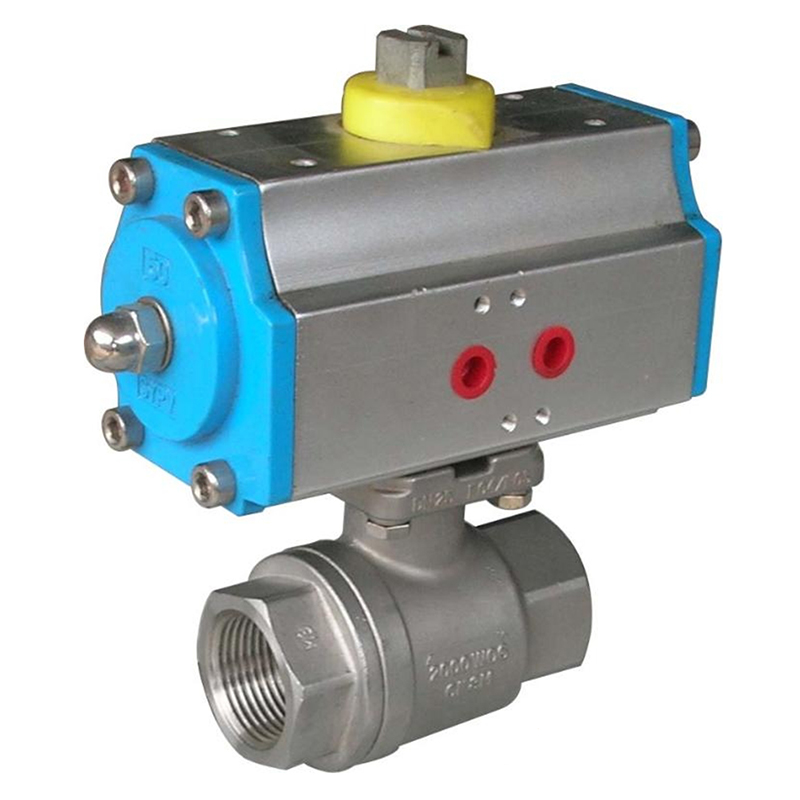 Q611F气动二片式丝口球阀带平台两片式丝扣内螺纹球阀GT型气缸