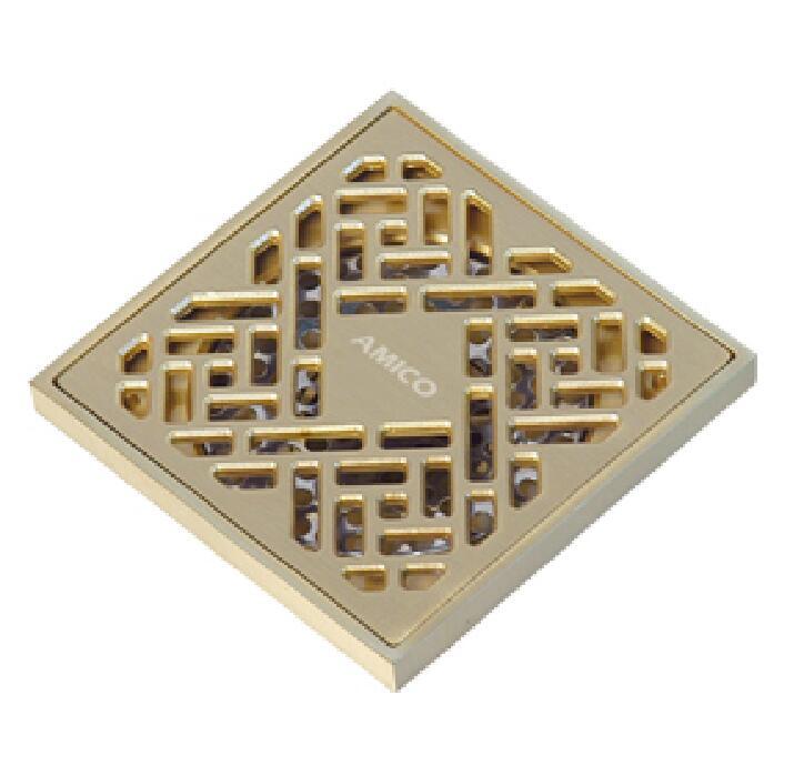 正品埃美柯BP6636纯铜铜色仿古防臭地漏50管地漏官方埃美柯