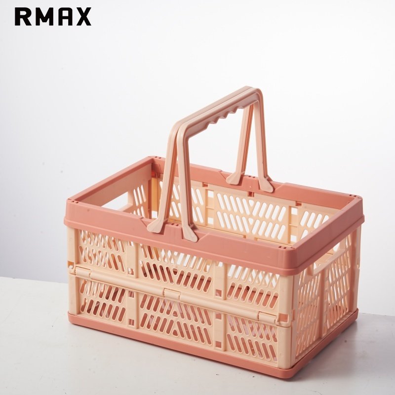 RMAX可折叠买菜篮子野餐篮露营野炊户外塑料购物篮筐大号手提篮子