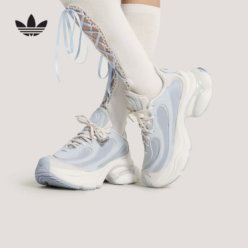 adidas阿迪达斯三叶草「浮蝶鞋」夏女OZVENUZ厚底老爹鞋 KJ3975 - 实物图