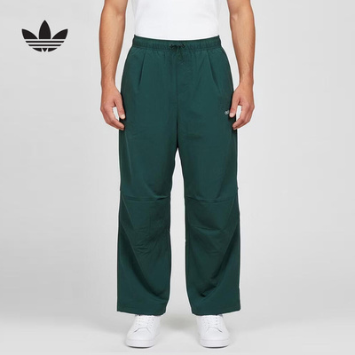 adidas阿迪达斯三叶草伞兵工装裤26春男宽松三条纹梭织长裤KR2610