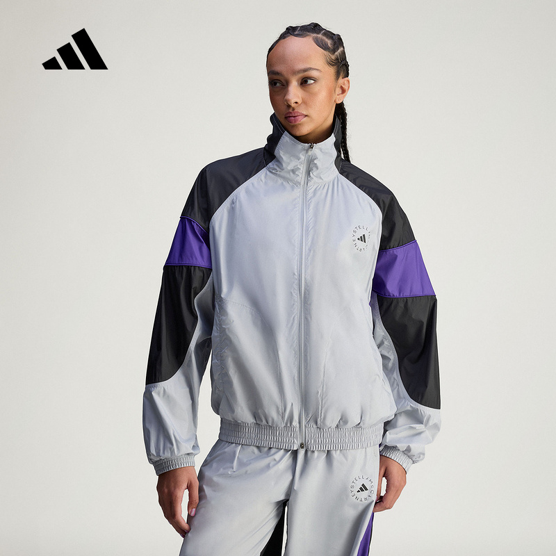 adidas阿迪达斯高领双向拉链外套25秋女Stella Mc梭织夹克JZ7828