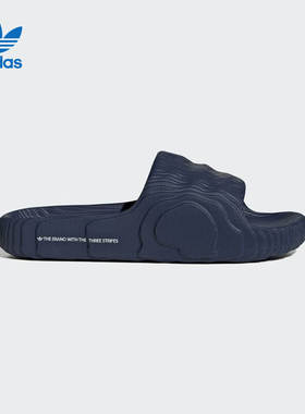 阿迪达斯男鞋女鞋夏季新款运动拖鞋黑色一字拖沙滩凉拖IG7497