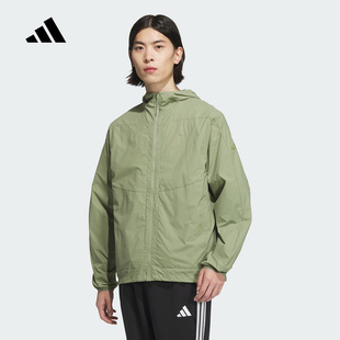 【李现同款】adidas阿迪达斯连帽外套2025秋男女梭织夹克 JZ8403