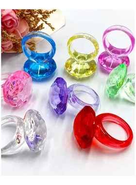 儿童塑料戒指亚克力水晶透明爱心