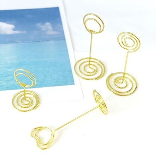 直售爱心名片夹 创意便签夹照片支架卡片夹桌号夹桌面名片夹