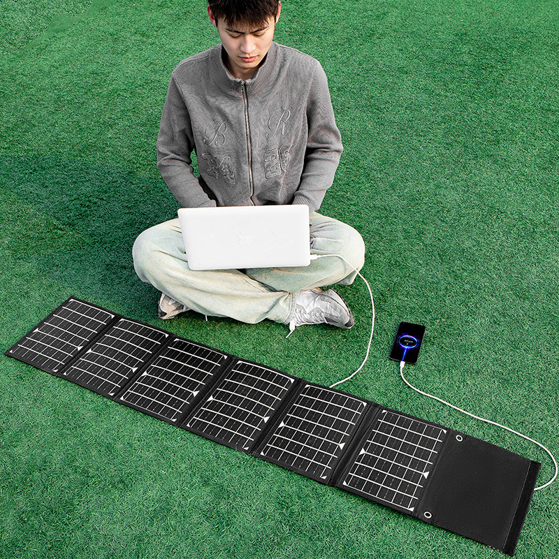 单晶硅太阳能电池板手机户外便携式光伏发电面板可折叠USB充电器5