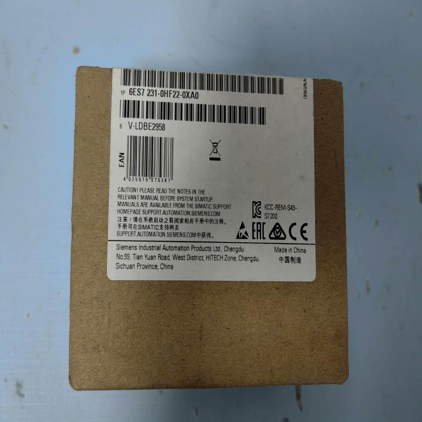 【顺庆】原装西门子6ES7 231-0HF22-0XA0未开封 原标【议价】