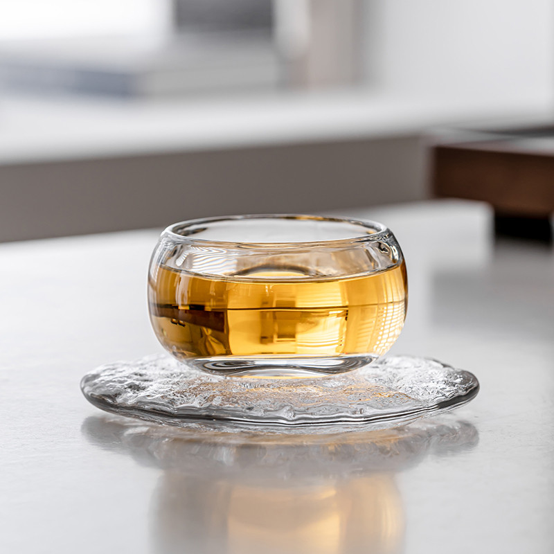 中式透明茶杯玻璃杯禅定杯琉璃水晶主人杯单个茶具专用杯子水晶杯