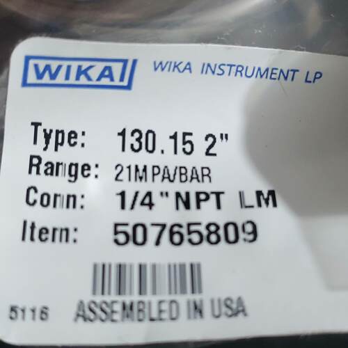 WIKA 130.15 2″  20MPa压力表 ，全新正品~议价